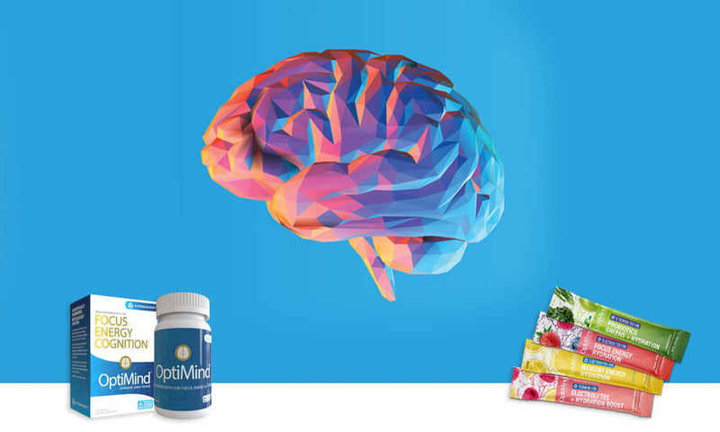 OptiMind nootropic capsules and Water Booster electrolyte mix — L-Tyrosine vs Taurine for focus and clear thinking.