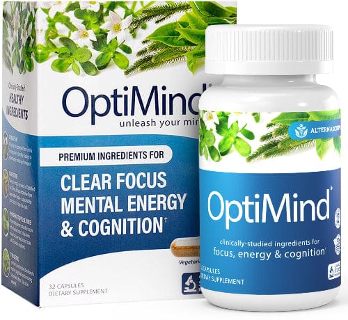 OptiMind® nootropic brain supplement — 32-count bottle for focus, energy and memory