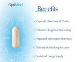 OptiMind® brain supplement with 12 clinically studied nootropic ingredients